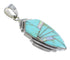 Southwestern Turquoise And Opal Inlay Genuine Sterling Silver Pendant Jewelry VX54854